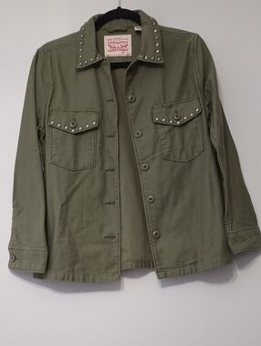 Levi's Olive Green Shirt Jacket Studs XS
